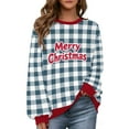 thumbnail image 1 of Makaor Lightweight Sweatshirts for Men Christmas Big and Tall Crew Neck Tops Plaid Long Sleeve Pullover Tees Fleece Cute Fall Winter Clothes, 1 of 7