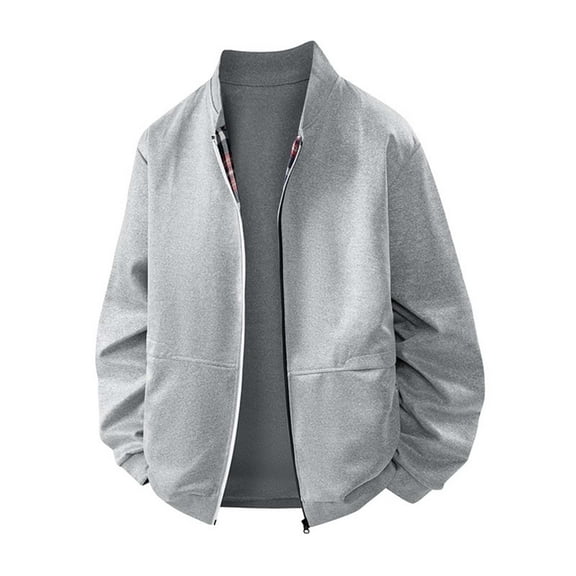 Makaor Mens Barn Jackets Mock Neck Coat Plaid Big and Tall Zipper Long Sleeve Outerwear Fall Winter Tops Clothes Pockets