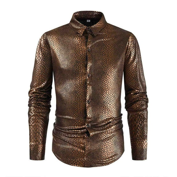 Makaor Mens Button up Shirts Long Sleeve Lightweight Collared Tops Graphic Pullover Tees Vacation Clothes