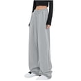 thumbnail image 1 of Makaor Plus Size Sweatpants for Women with Pockets Wide Leg Solid Baggy Lounge Pants with Elastic Waist Gray 3XL, 1 of 4