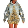 thumbnail image 1 of Makaor Pullover Hoodies for Women Christmas Plus Size Tunic Sweatshirt Long Sleeve Tops Graphic with Bow Oversized Clothes, 1 of 5