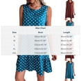 thumbnail image 1 of Makaor Ruffle Dresses for Women A Line Peplum Mini Dresses Plus Size Sleeveless Dress Polka Dot Crew Neck Lounge Dress Blue 2XL, 1 of 5