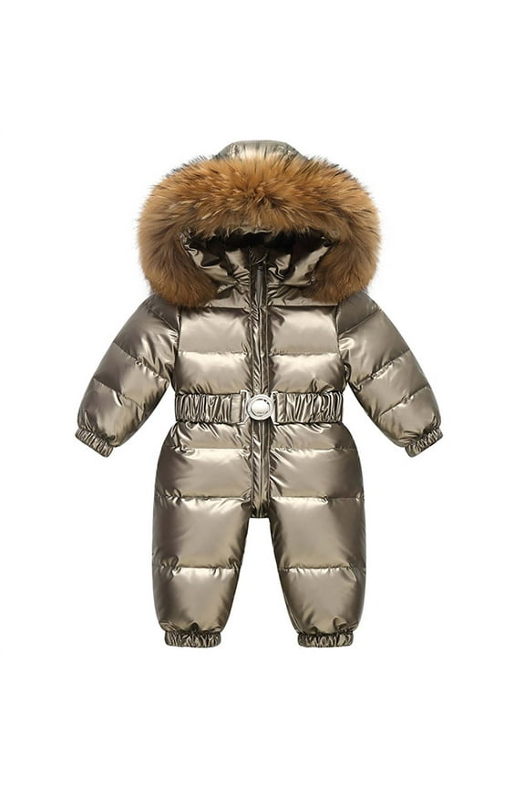 Ski Suit Kids Boys Girls Waterproof Hooded Jacket Solid Zipper Coat lightweight Quilted Down Puffy Outwear