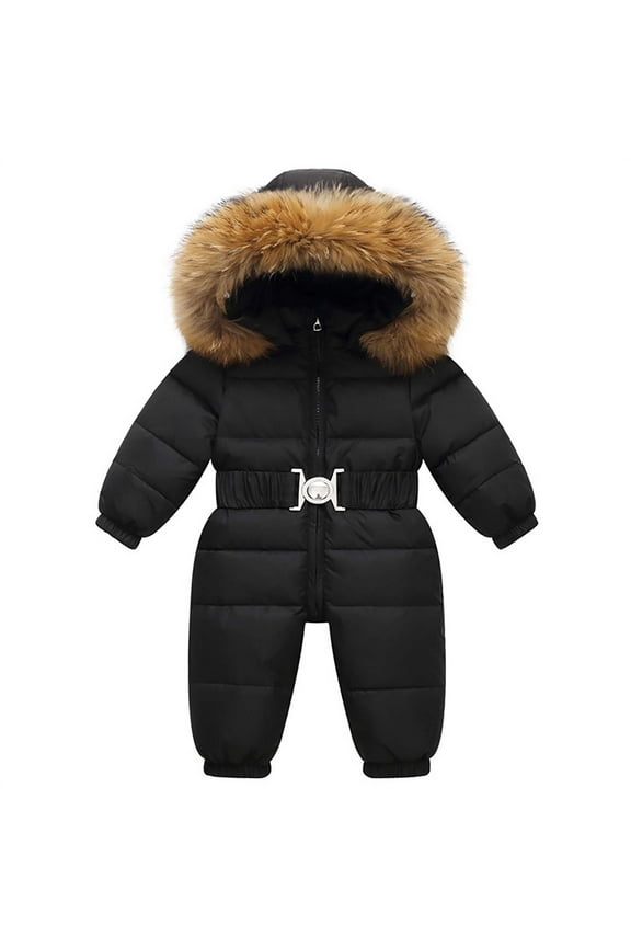 Ski Suits Big Kids Boys Girls Hooded Jacket Solid Zipper Long Sleeve Coat lightweight Quilted Down Puffy Outwear