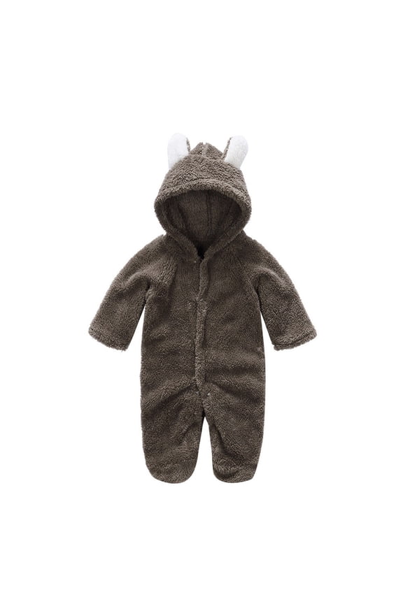 Snowsuit Baby Boy Girl Newborn Fleece Bunting Cartoon Hooded Romper Jumpsuit Outfits