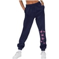 thumbnail image 1 of Makaor Sweatpants for Women Tall with Pockets Solid Baggy Fleece Athletic Joggers with Elastic Waist Navy 2XL, 1 of 4