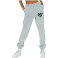 thumbnail image 1 of Makaor Sweatpants for Women with Pockets Solid Baggy Fleece Athletic Joggers with Elastic Waist Gray S, 1 of 4