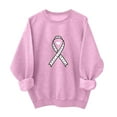thumbnail image 1 of Makaor Sweatshirt Women Breast Cancer Awareness Crew Neck Tops Fleece Long Sleeve Pullover Graphic Casual Clothes, 1 of 4