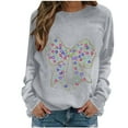 thumbnail image 1 of Makaor Sweatshirt Women Christmas Crew Neck Tops Fleece Long Sleeve Pullover Graphic Casual Fall Clothes Gray M, 1 of 4