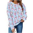 thumbnail image 1 of Makaor Sweatshirt Women Halloween Crew Neck Tops Fleece Long Sleeve Pullover Casual Fall Clothes Sky Blue XL, 1 of 4