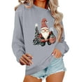 thumbnail image 1 of Makaor Sweatshirt for Women Long Sleeve Christmas Crew Neck Tops Santa Graphic Pullover Tees Fleece Cute Vacation Clothes, 1 of 6