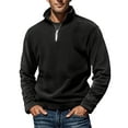 thumbnail image 1 of Makaor Sweatshirts for Men Big and Tall Half Zip Pullover High Neck Solid Long Sleeve Tops Fleece Casual Winter Clothes, 1 of 6
