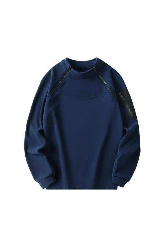 Sweatshirts for Men Big and Tall Half Zip Pullover Oversized Solid Long Sleeve Tops Fleece Casual Warm Clothes