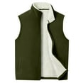 thumbnail image 1 of Makaor Vest for Men Fleece Mock Neck Jacket Solid Color Zipper Sleeveless Coat Soft Fall Winter Outerwear Army Green XL, 1 of 8