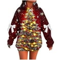 thumbnail image 1 of Makaor Women Hoodies Graphic Christmas Plus Size Tunic Sweatshirt Long Sleeve Pullover with Bow Oversized Tops, 1 of 5
