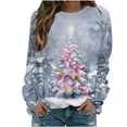 thumbnail image 1 of Makaor Women's Sweatshirts Long Sleeve Crew Neck Tops Christmas Tree Graphic Pullover Tees Cute Fall Winter Clothes, 1 of 5