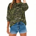 thumbnail image 1 of Makaor Women's Sweatshirts Long Sleeve Plus Size Crew Neck Tops Camouflage Pullover Tees Oversized Casual Fall Winter Clothes, 1 of 7