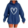 thumbnail image 1 of Makaor Women's Sweatshirts Long Sleeve Pockets Hooded Tops Tunic Heart Pullover Tees Fleece Cute Fall Winter Clothes, 1 of 4