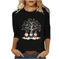 thumbnail image 1 of Makaor Womens Fashion Tops Christmas Plus Size Crew Neck Shirts Graphic 3/4 Sleeve Pullover Tees Cute Fall Winter Clothes, 1 of 6