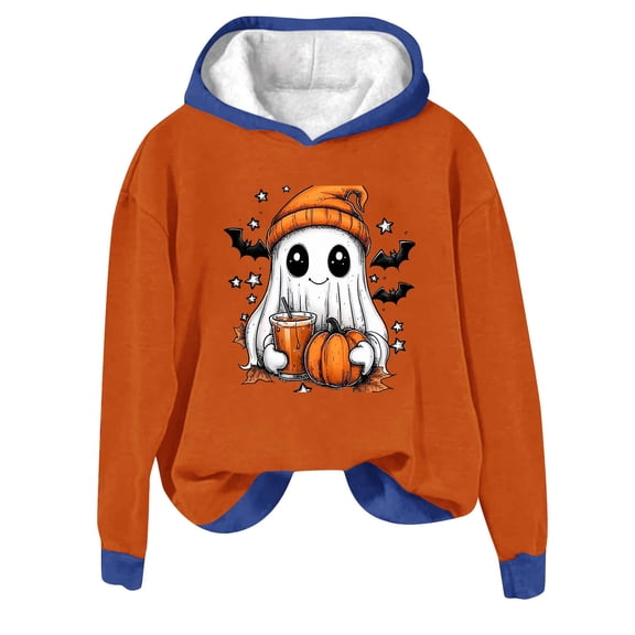 Makaor Womens Graphic Hoodies Pullover Halloween Sweatshirt Fleece Long Sleeve Pullover Tops Casual Fall Clothes