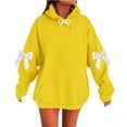 thumbnail image 1 of Makaor Womens Hoodies Pullover Plus Size Tunic Sweatshirt Long Sleeve Tops Solid with Bow Oversized Clothes, 1 of 2