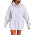 thumbnail image 1 of Makaor Womens Hoodies Pullover Tunic Sweatshirt Fleece Long Sleeve Pullover Tops Solid Oversized Casual Clothes, 1 of 5