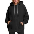 thumbnail image 1 of Makaor Womens Hoodies Tunic Sweatshirt Fleece Long Sleeve Pullover Tops Solid Oversized Drawstring Casual Clothes, 1 of 8
