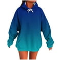thumbnail image 1 of Makaor Womens Hoodies Tunic Sweatshirt with Pockets Fleece Long Sleeve Pullover Gradient Oversized Drawstring Tops, 1 of 5