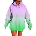 thumbnail image 1 of Makaor Womens Hoodies Tunic Sweatshirt with Pockets Fleece Long Sleeve Pullover Gradient Oversized Drawstring Tops, 1 of 5