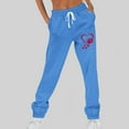 thumbnail image 1 of Makaor Womens Joggers with Pockets Baggy Loose Trousers with Elastic Waist Sky Blue S, 1 of 4