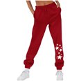 thumbnail image 1 of Makaor Womens Joggers with Pockets Solid Baggy Fleece Loose Sweatpants with Elastic Waist Red 2XL, 1 of 4