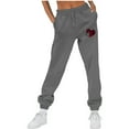 thumbnail image 1 of Makaor Womens Joggers with Pockets Solid Baggy Fleece Loose Trousers with Elastic Waist Dark Gray M, 1 of 5
