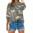 thumbnail image 1 of Makaor Womens Sweatshirts Plus Size Crew Neck Tops Camouflage Long Sleeve Pullover Tees Oversized Casual Vacation Clothes, 1 of 7
