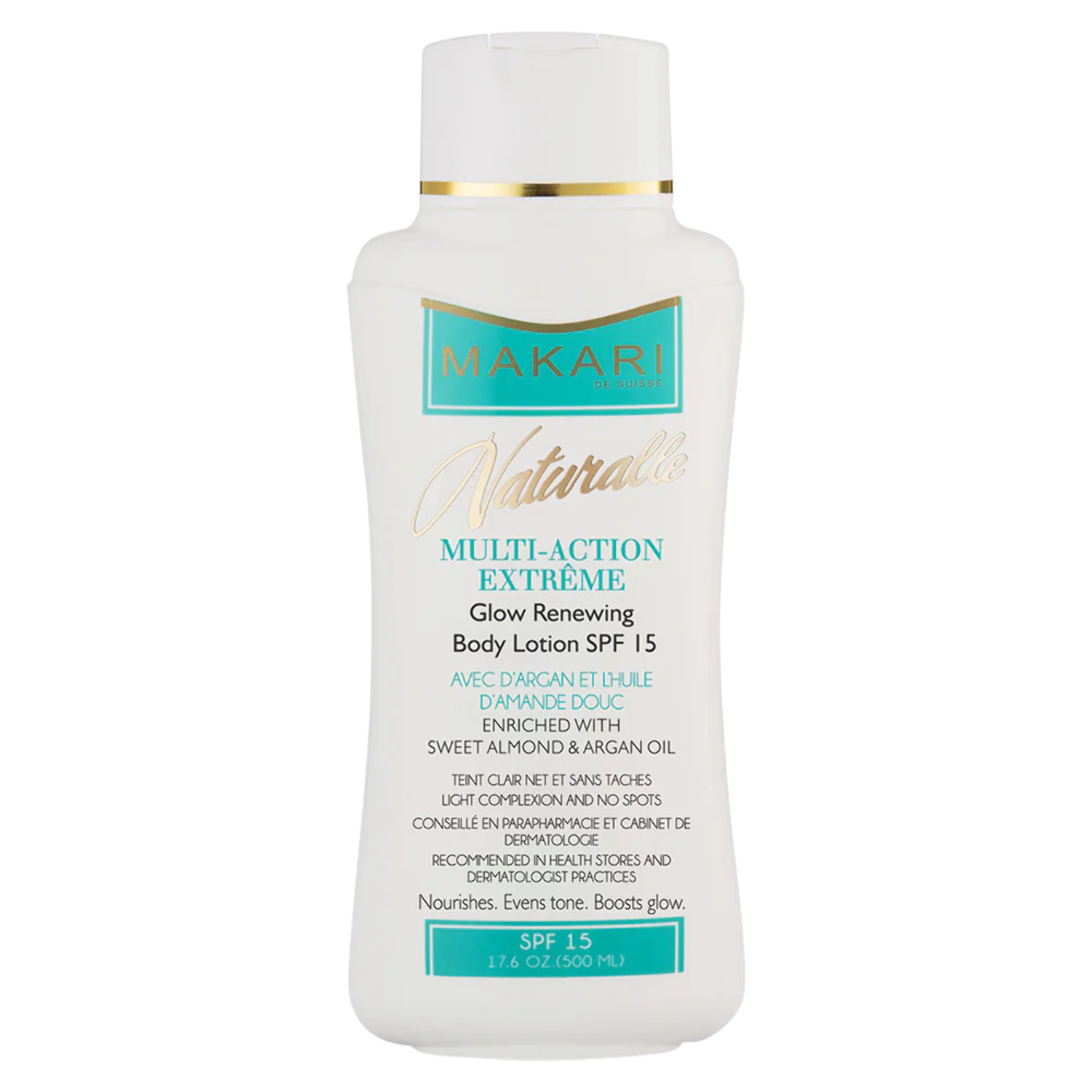 Makari Naturalle Multi-Action Extreme Body Lotion 17.6oz - Moisturizing Body Cream with Argan Oil & SPF 15 - Toning & Treatment for Dry Skin, Age Spots, Unevenness - image 1 of 3