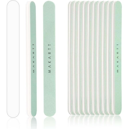Makartt Fine Nail Buffer 10pcs Green Nail File and Buffer 400/6000 Grit Double Sided Shining Nail Polisher Sponge Buffing Block for Natural Nails