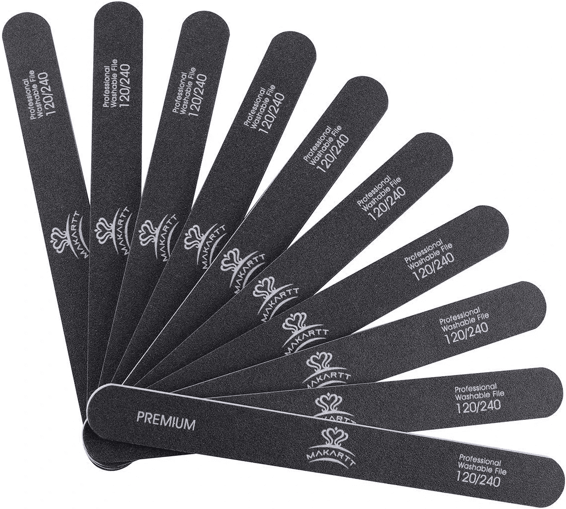Makartt 120/240 Grit Professional Nail Files Emery Board Washable