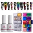 thumbnail image 1 of Makartt 2pcs Nail Art Foil Gel Glue with 20 Colorful Holographic Flower Print Nail Foil Sheets Kit Nail Transfer Stickers Foil Adhesive, 1 of 7