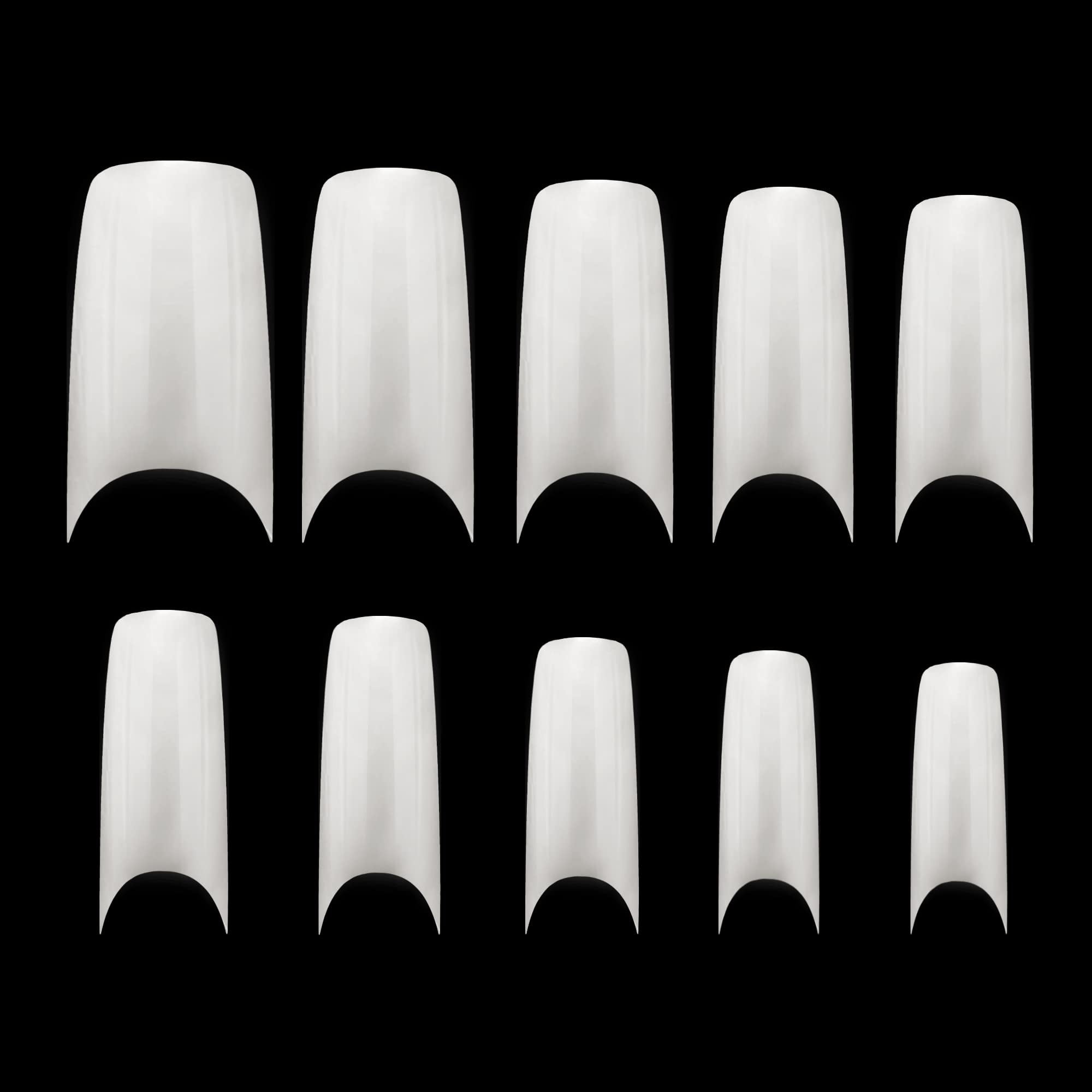 Short Almond Nail Tips – Clear Half Cover