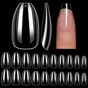 Makartt Coffin Nails-500pcs Medium Press on Nails Clear Ballerina Nails Full Cover Fake Nails for Nail Extension Acrylic Nails