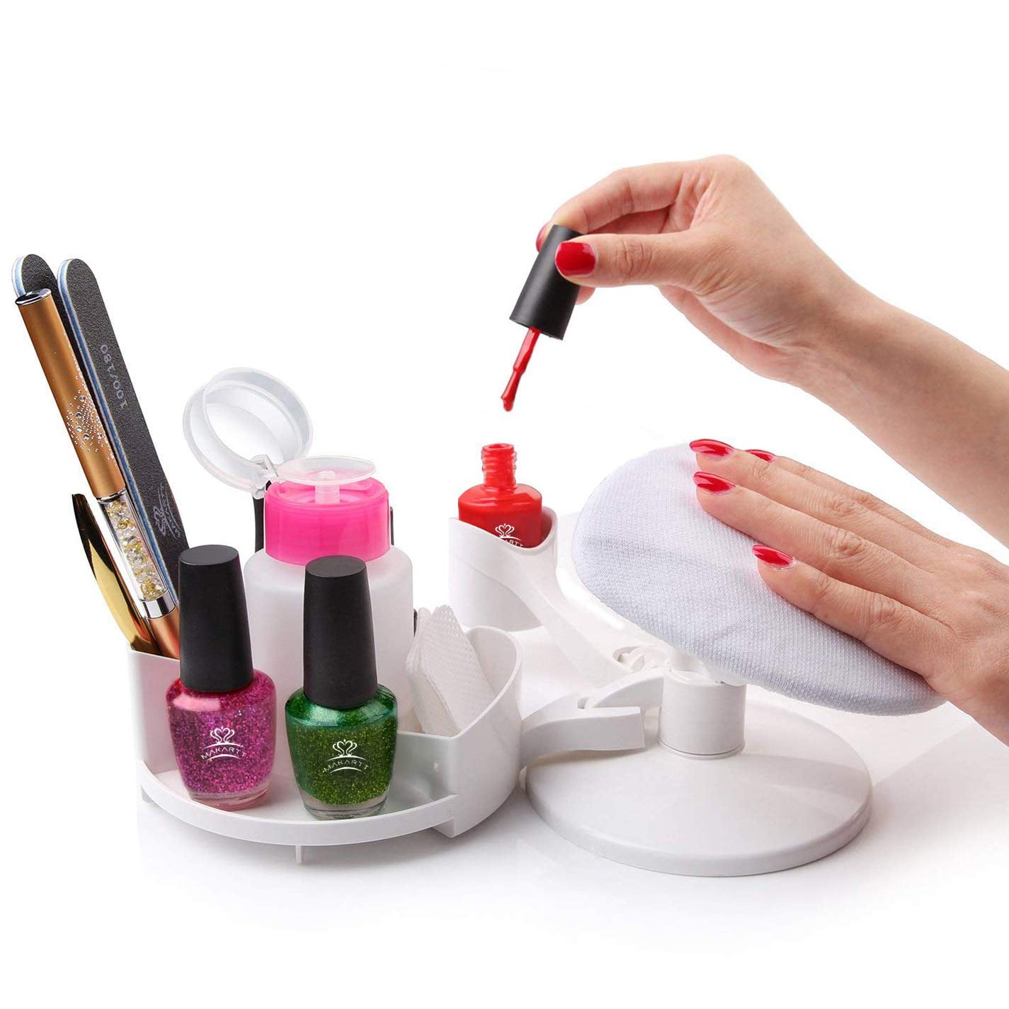 Cheap KADS Nail Art Brush Holder Acrylic Clear Pink Nail Brush Rack UV Gel  Brush Rest Holders Nail Pen Display Stand Manicure Tools
