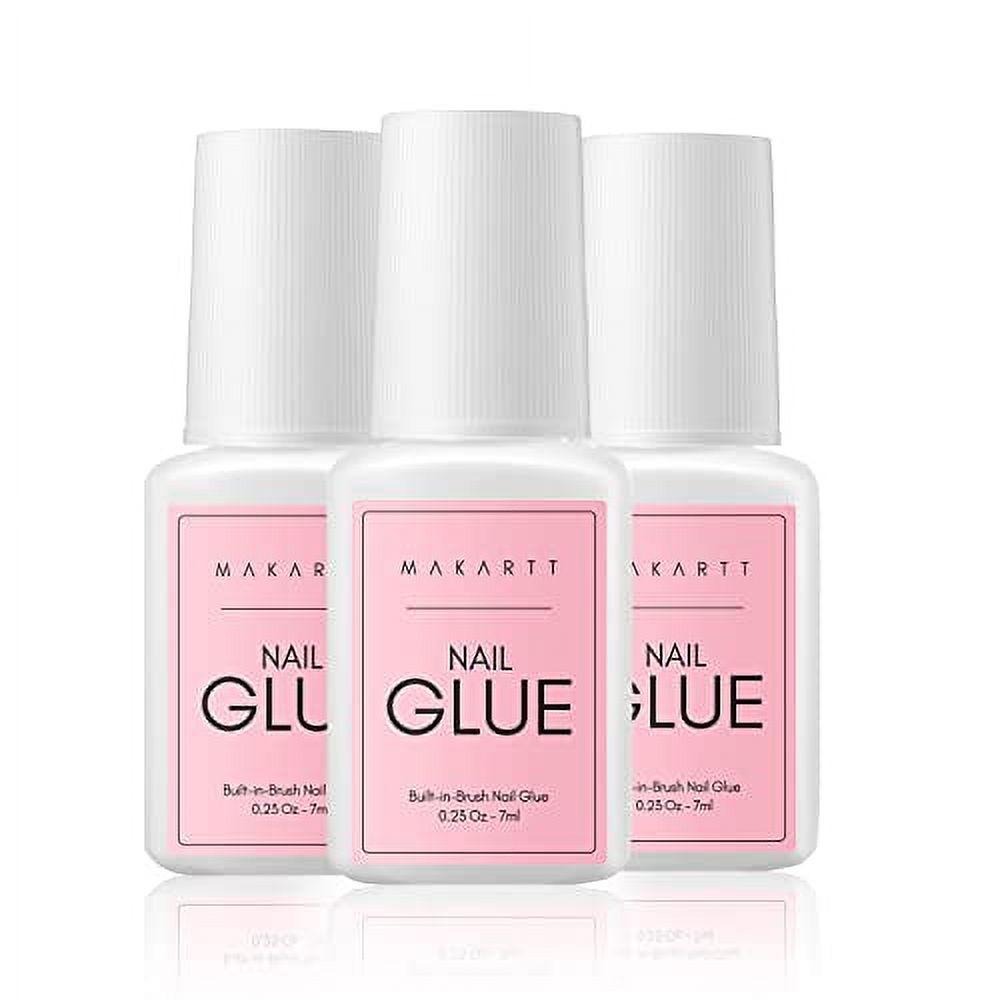 Makartt Super Strong Nail Glue for Acrylic Nails 7ML 3 Pcs Brush on