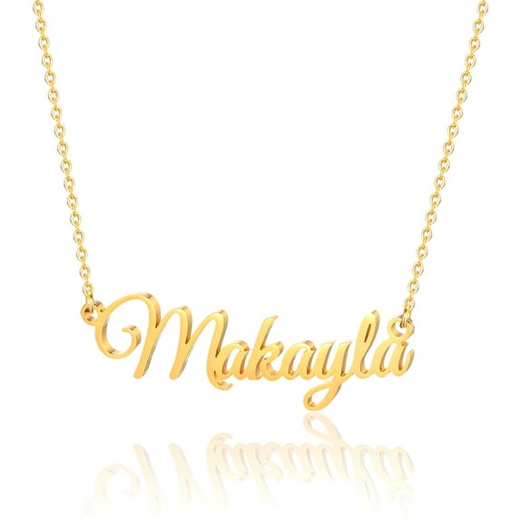 Makayla Name Necklace Personalized, Gold Plated Custom Name Necklace Charm Jewelry Gift for Women