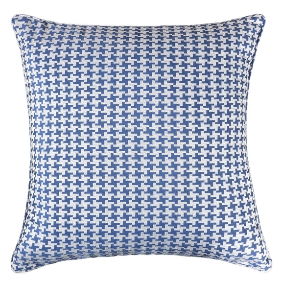 Makayla Navy Geometric Polyester 20 in. x 20 in. Throw Pillow