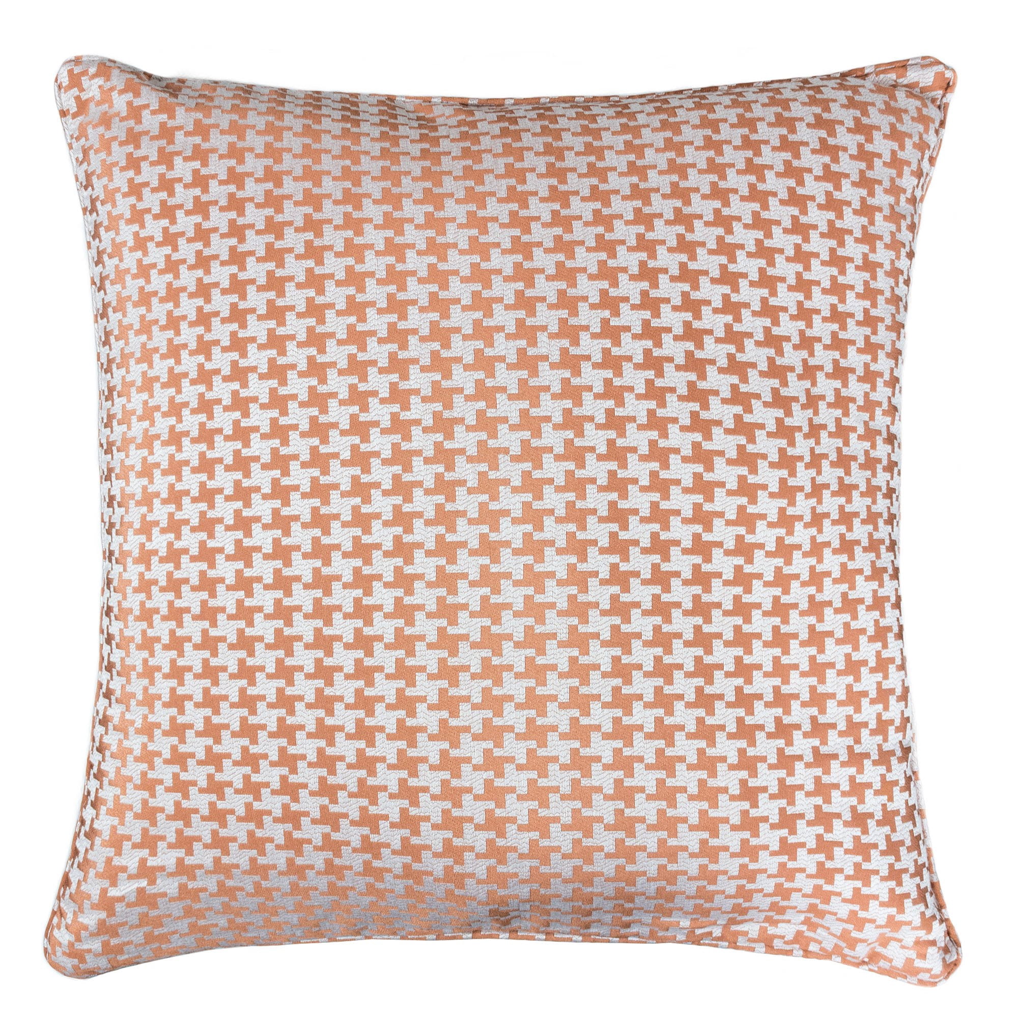 Makayla Orange Geometric Polyester 20 in. x 20 in. Throw Pillow