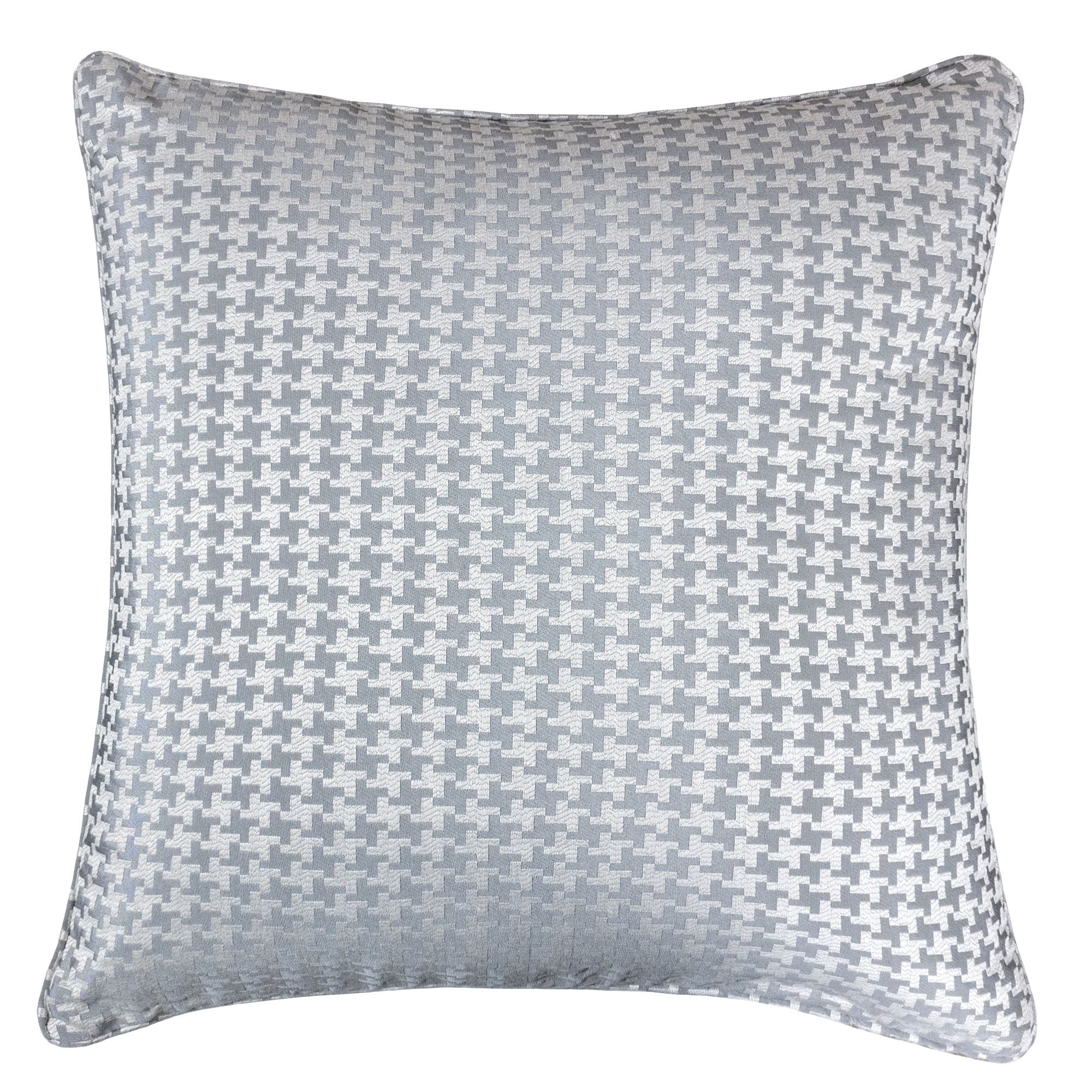 Makayla Silver Geometric Polyester 20 in. x 20 in. Throw Pillow