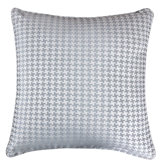 Makayla Silver Geometric Polyester 20 in. x 20 in. Throw Pillow