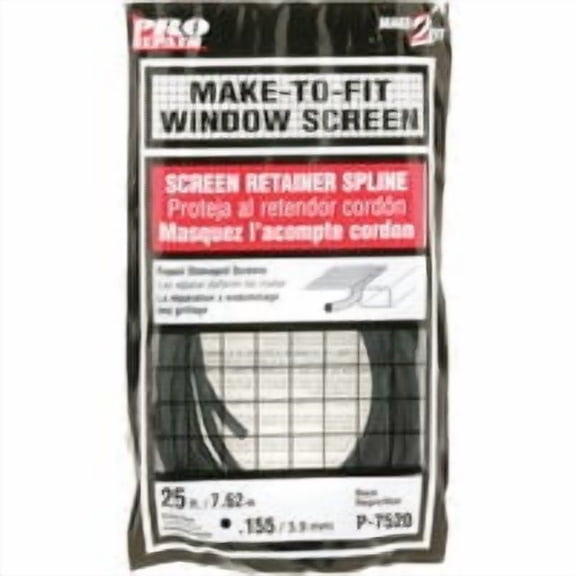 0.155 in. x 25 ft. Bag, Black Spline
