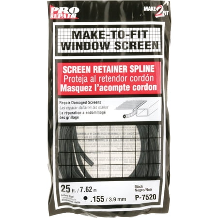 0.155 in. x 25 ft. Bag, Black Spline
