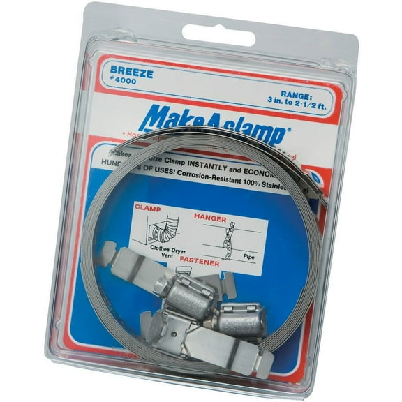 Make-A-Clamp Stainless Steel Hose Clamp System: 8-1/2 ft band, 3 adjustable fasteners, 1 band splice (Pack of 1)