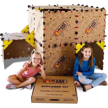 Make-A-Fort Explorer Kit - Build Really Big Forts for Kids - Endless Play for Ages 4 and Up - Build Incredible Forts, Mazes, Tunnels, and More - Durable, Reusable, and Made in USA …